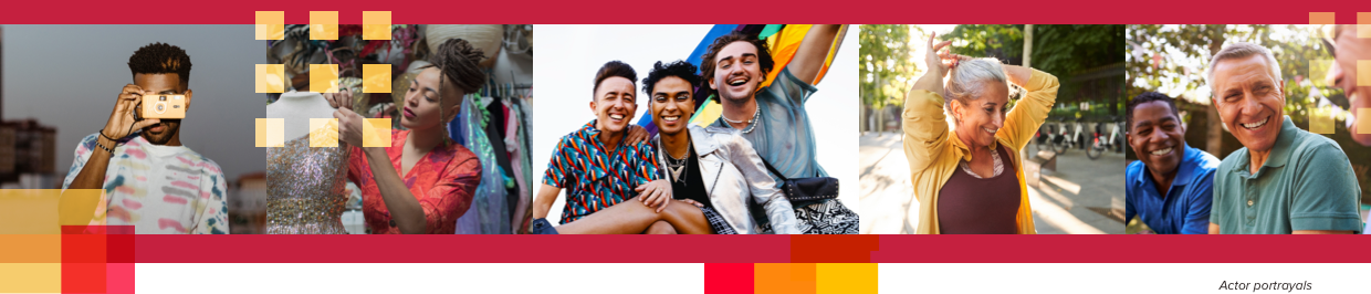 A series of individuals enjoying their activities. Actor portrayals.